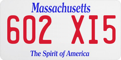 MA license plate 602XI5