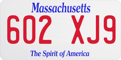 MA license plate 602XJ9