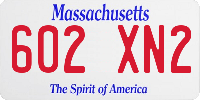MA license plate 602XN2