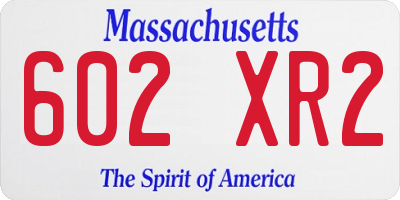 MA license plate 602XR2