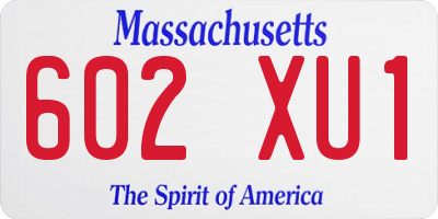 MA license plate 602XU1