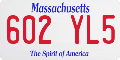 MA license plate 602YL5