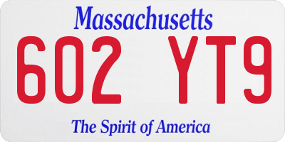 MA license plate 602YT9