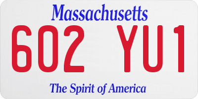 MA license plate 602YU1