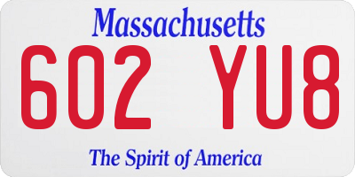 MA license plate 602YU8