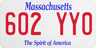 MA license plate 602YY0