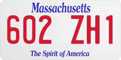 MA license plate 602ZH1