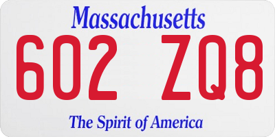 MA license plate 602ZQ8