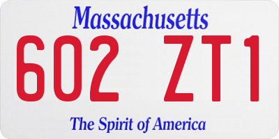 MA license plate 602ZT1