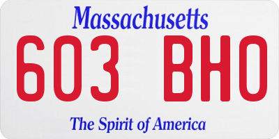 MA license plate 603BH0