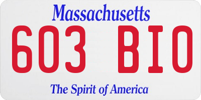 MA license plate 603BI0