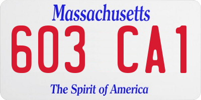 MA license plate 603CA1