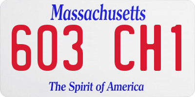 MA license plate 603CH1