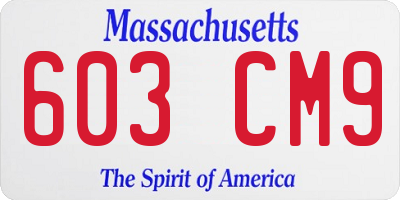 MA license plate 603CM9