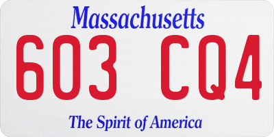 MA license plate 603CQ4