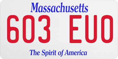 MA license plate 603EU0