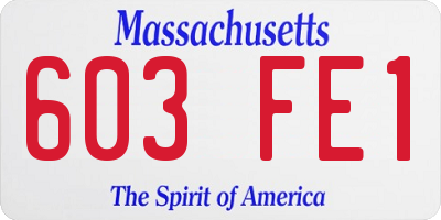 MA license plate 603FE1