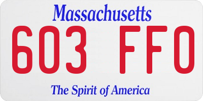 MA license plate 603FF0
