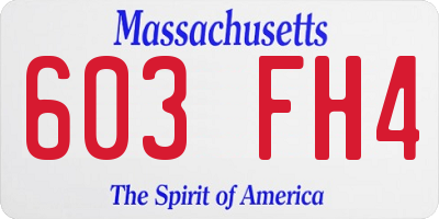 MA license plate 603FH4