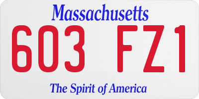 MA license plate 603FZ1