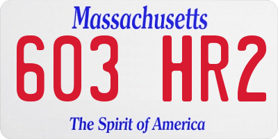 MA license plate 603HR2