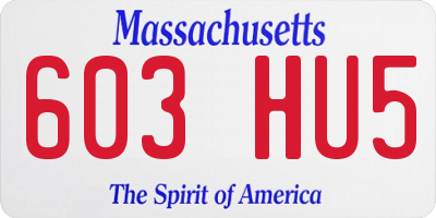 MA license plate 603HU5