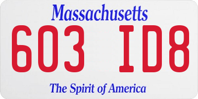 MA license plate 603ID8
