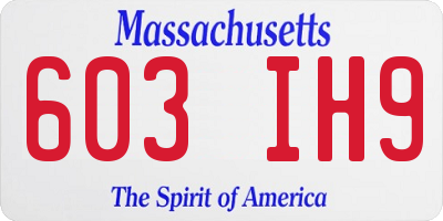 MA license plate 603IH9