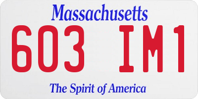 MA license plate 603IM1