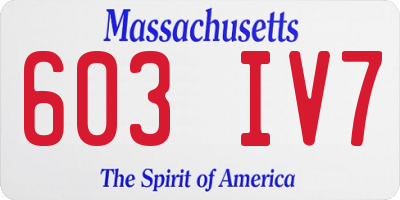 MA license plate 603IV7