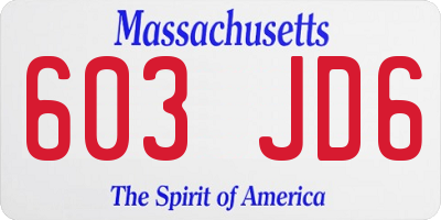 MA license plate 603JD6
