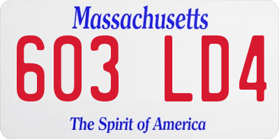 MA license plate 603LD4