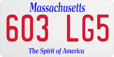 MA license plate 603LG5