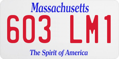 MA license plate 603LM1
