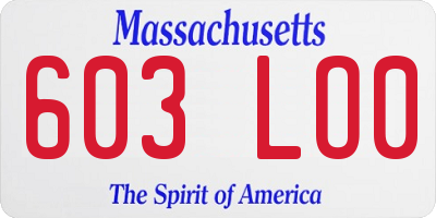 MA license plate 603LO0