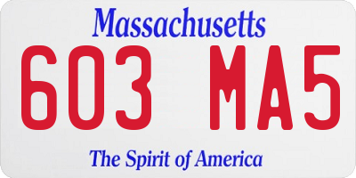 MA license plate 603MA5