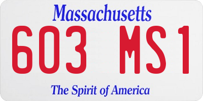 MA license plate 603MS1