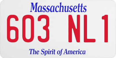 MA license plate 603NL1