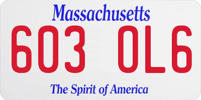MA license plate 603OL6