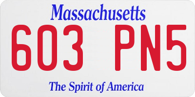 MA license plate 603PN5