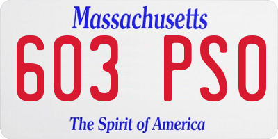 MA license plate 603PS0