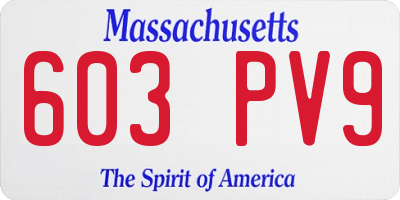 MA license plate 603PV9