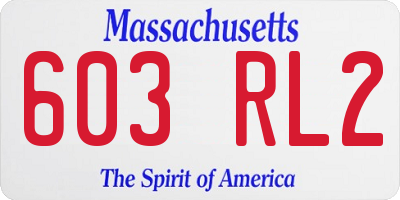MA license plate 603RL2