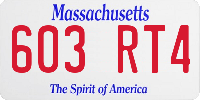 MA license plate 603RT4