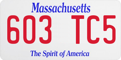 MA license plate 603TC5