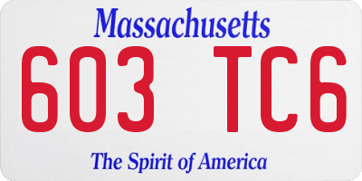 MA license plate 603TC6