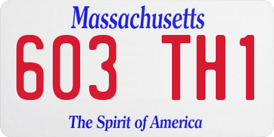 MA license plate 603TH1