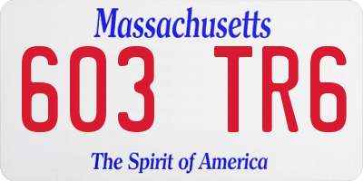 MA license plate 603TR6