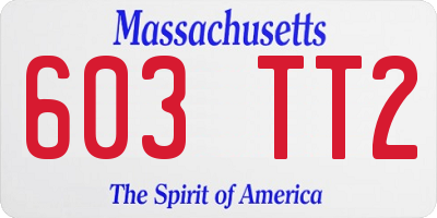 MA license plate 603TT2