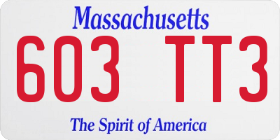 MA license plate 603TT3